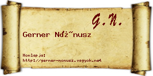 Gerner Nónusz névjegykártya